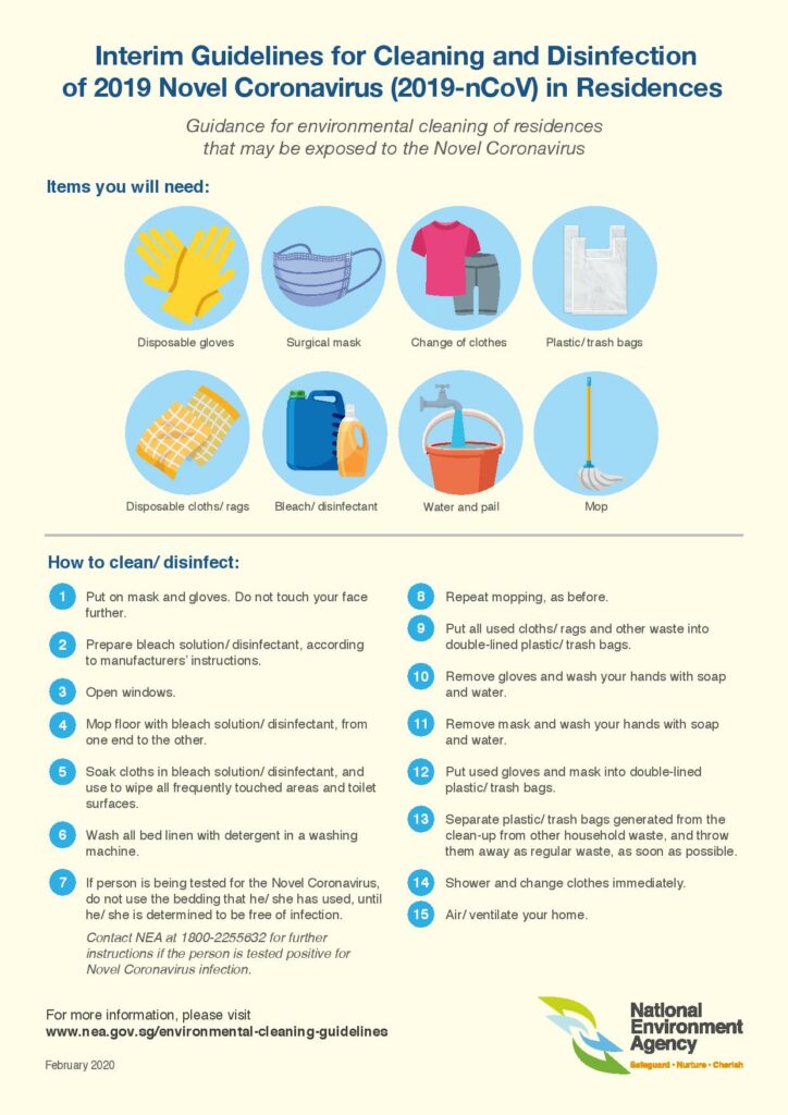 Some guidelines the cleaning crew can follow, to best clean and disinfect homes.