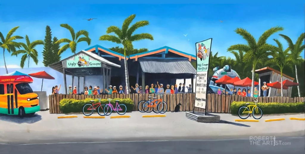 A picture of AMI's Ugly Grouper, affectionately drawn by Robert, a local artist