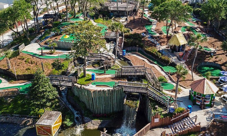 Big Kahuna's mini-golf course, guarantying a fun time for all family members.