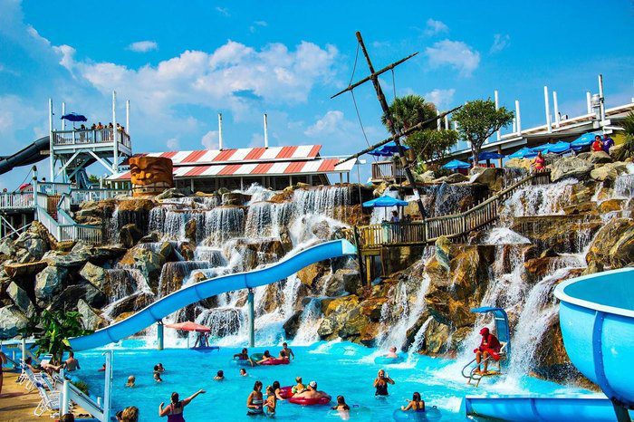 Big Kahuna's fun water park, with its many different water slides and parks.