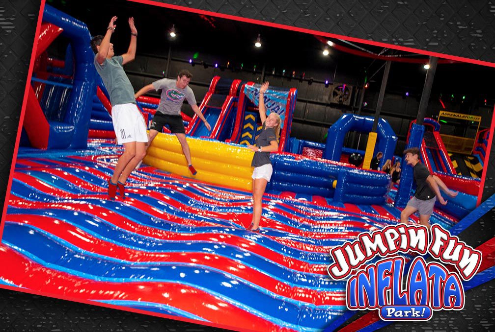 Groups of friends of all ages can have the time of their lives, jumping around Jumpin Fun Inflata Park. Be it a sunny or rainy day, this place's doors are always open.