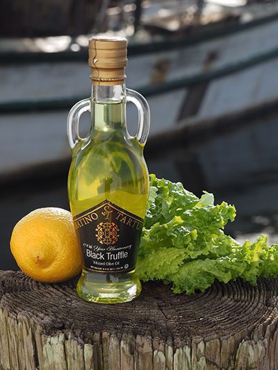 Black truffle oil, one of the many types of oils you'll find at Amangiari’s Deli and Specialty Food Market.
