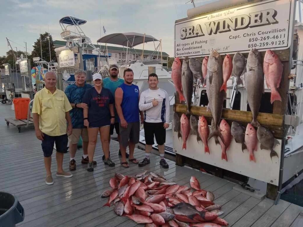 The staff at Sexton's taking an early fishing trip into the Gulf of Mexico's waters, to catch some fresh fish.