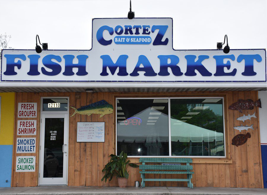 Cortez Fish Market, otherwise known as Cortez Bait & Seafood Company, in the heart of Cortez Village.