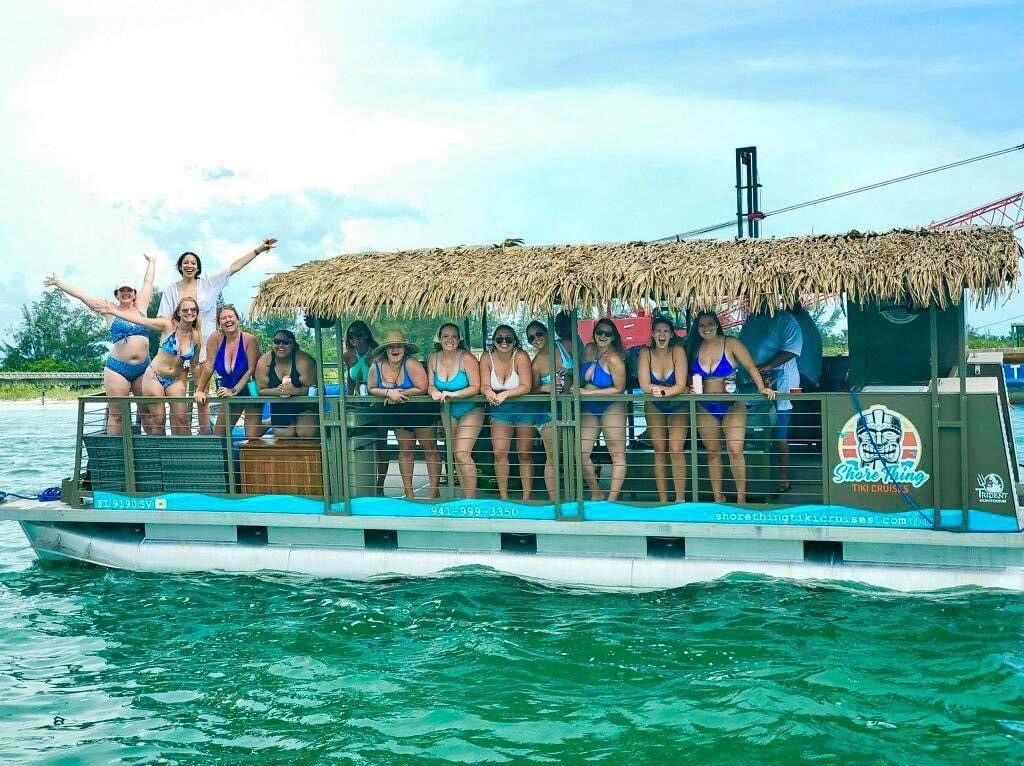 A girl's trip, booked at Shore Thing Tiki Cruises